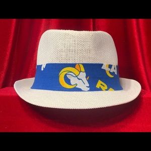 White LA Rams fedora 2020 logo